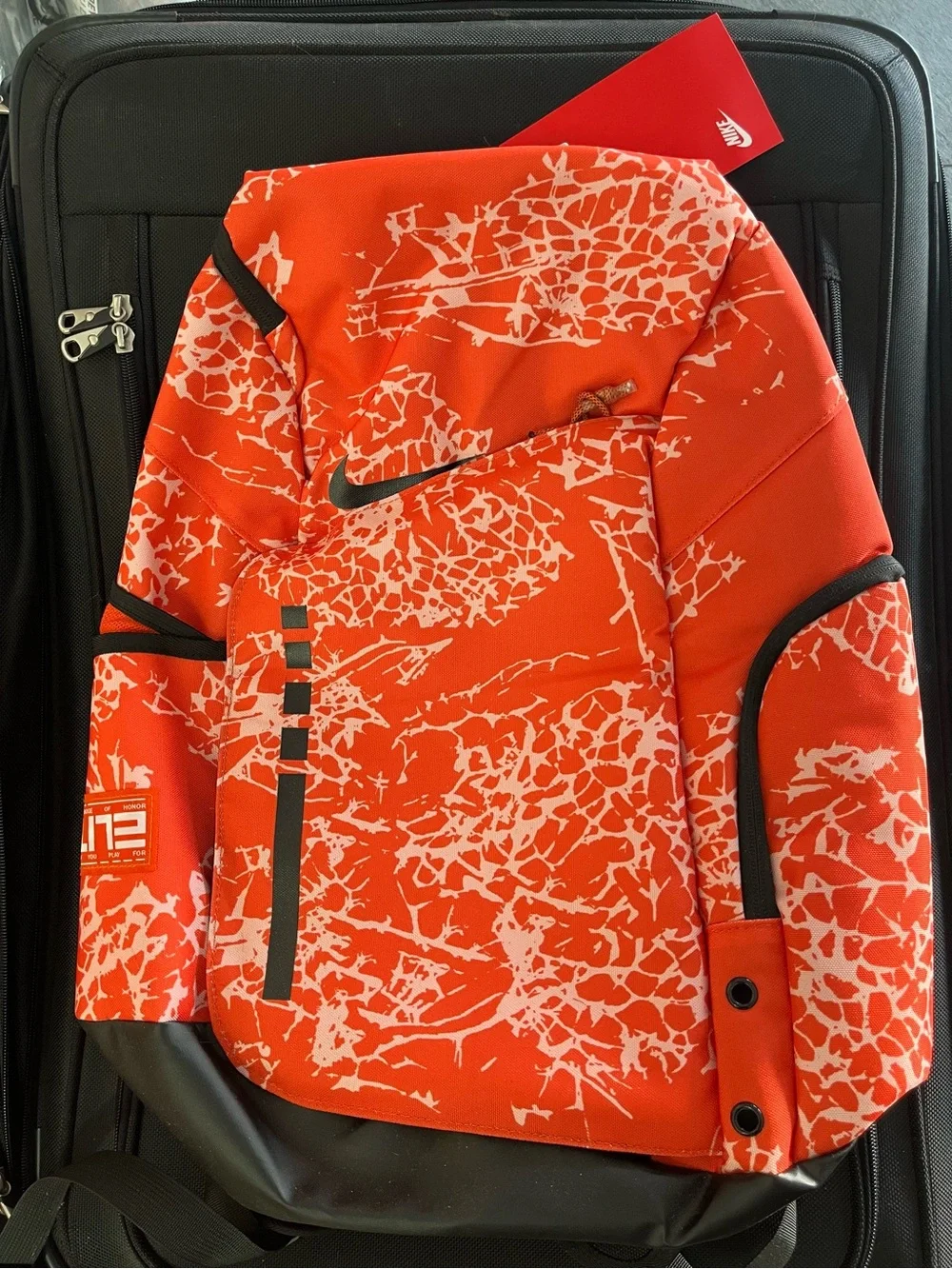 Nike Orange and White Graphic Backpack